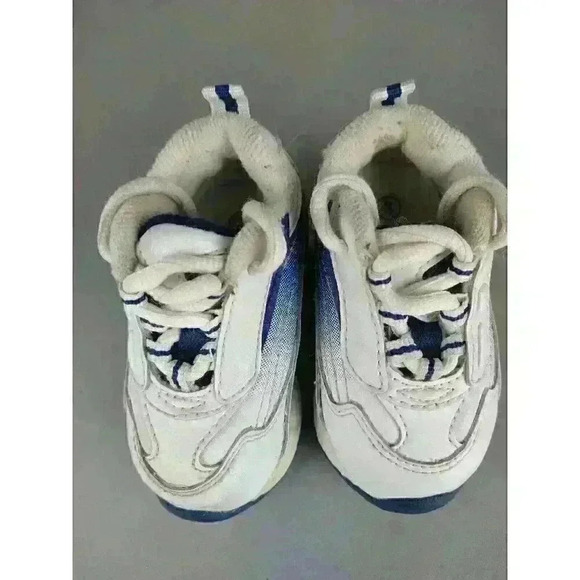 cross trekkers baby Infant lace up sneakers shoes white & blue size 3 - Picture 2 of 6